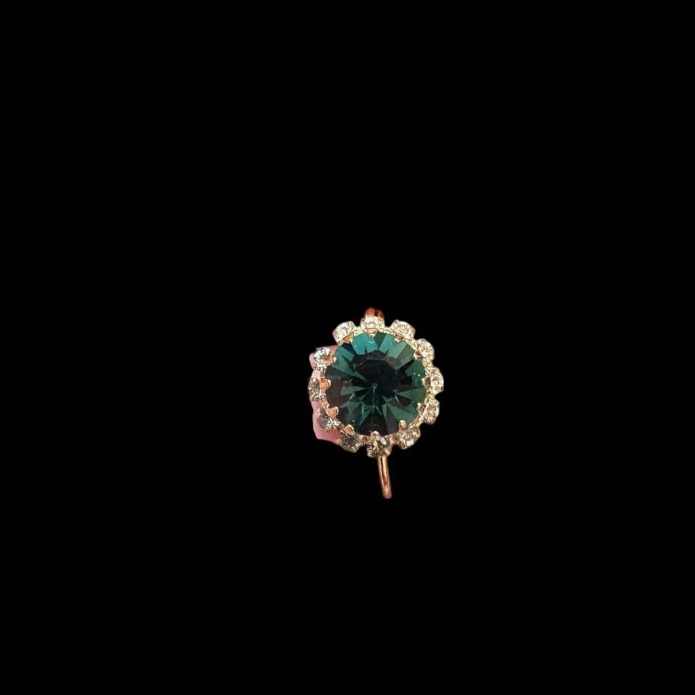 18K Gold Filled Green and Gold Crystal‎ Earrings